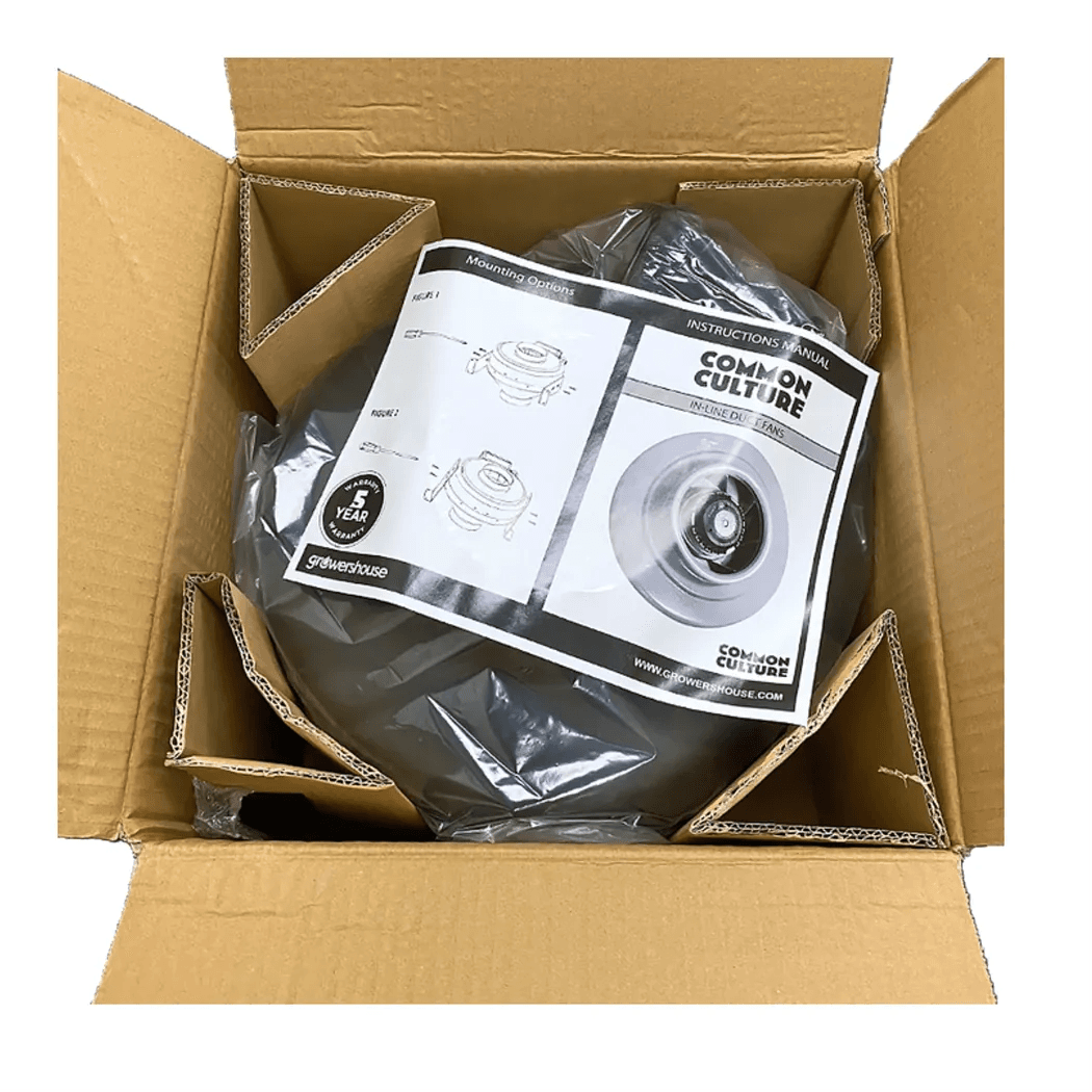 common culture stealth in line duct exhaust fan in box